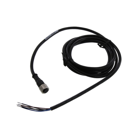 Banner MQDC1-506 M12 5-pin straight female cordset with 2 m PVC cable and nickel-plated brass coupling nut.