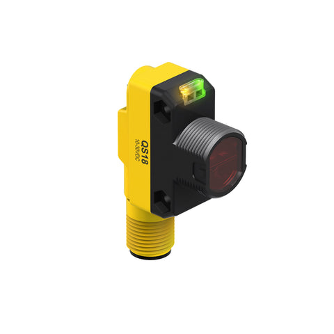 Banner QS18VP6LLPQ8 ultrasonic sensor with PNP output and IP67 housing for precise industrial object detection.