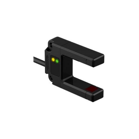 Banner SLO30VB6YQ 30mm slot photoelectric sensor with M12 QD connector and IP67-rated housing.