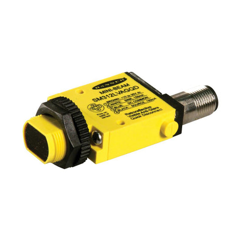 Banner SM312LVAGQD Mini-Beam® Polarized Retroreflective Sensor for industrial automation.