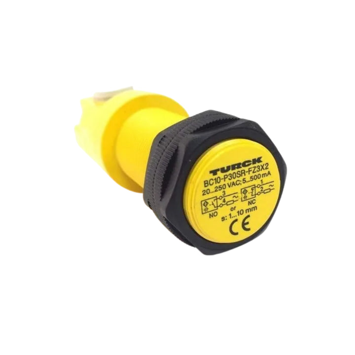 Turck BC10-P30SR-FZ3X2 capacitive proximity sensor, 10 mm (flush) sensing distance, M30 housing, AC 2-wire.
