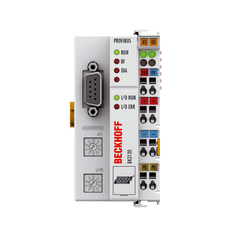 Beckhoff BK3120 Profibus bus coupler for industrial automation, ensuring high-speed communication and seamless integration with Beckhoff I/O terminals.