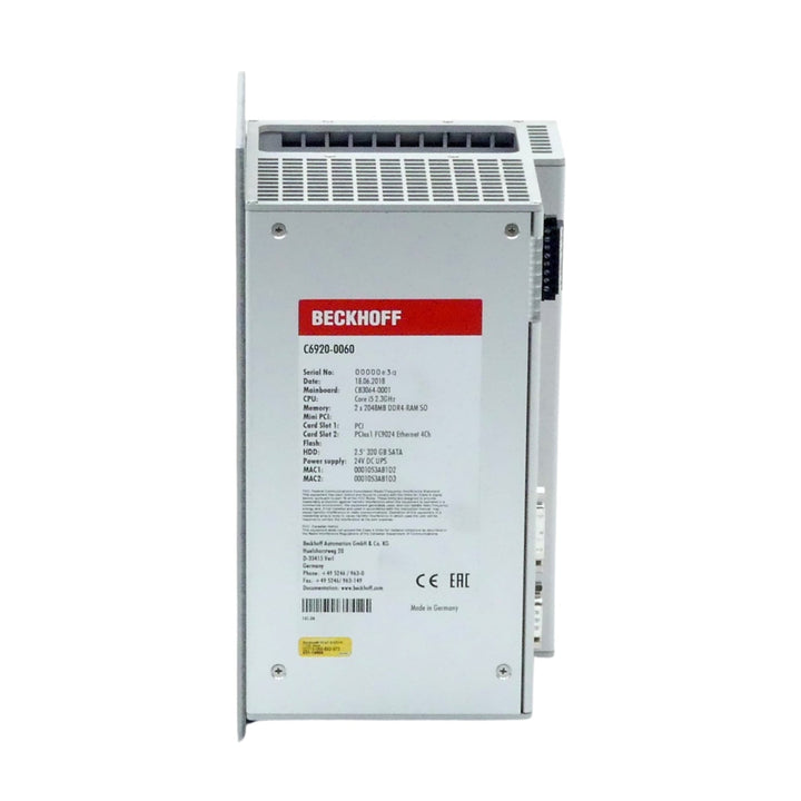 Beckhoff C6920-0060 compact control cabinet industrial PC