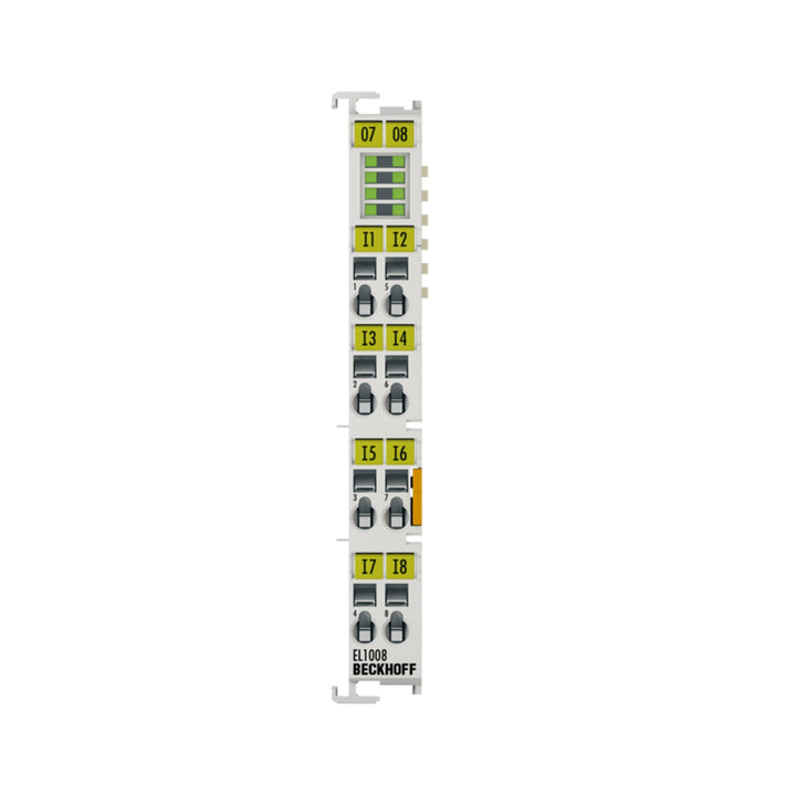 Beckhoff EL1008 8-channel 24V DC digital input terminal for industrial automation, providing fast and reliable signal acquisition.