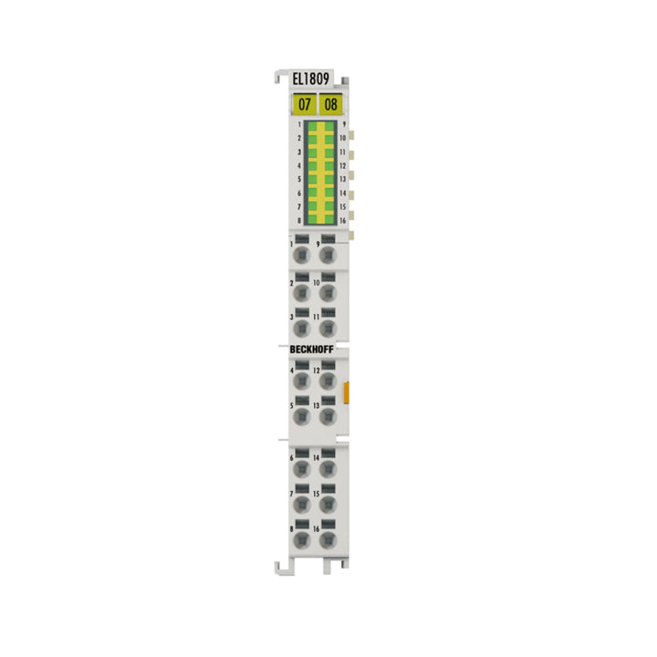 Beckhoff EL1809 16-channel 24V DC digital input terminal for industrial automation, providing reliable and high-speed signal acquisition.