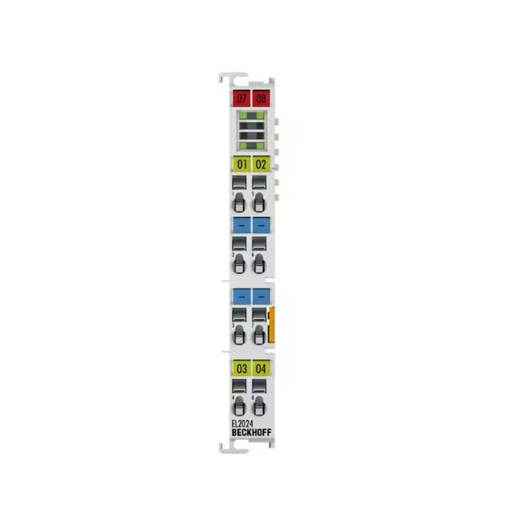 Beckhoff EL2024 4-channel 24V DC digital output terminal (2A per channel) for industrial automation, providing fast and reliable signal control.