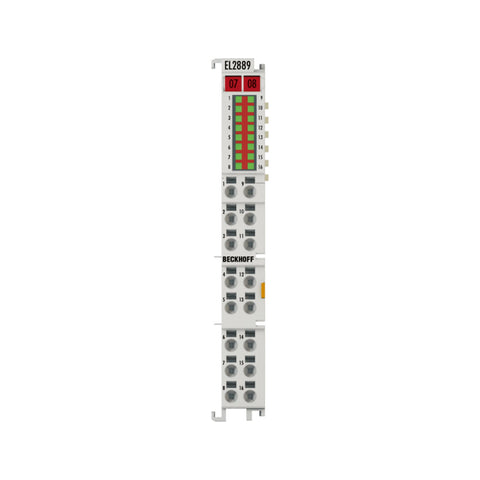 Beckhoff EL2889 16-channel digital output terminal, 24 V DC, for reliable signal switching in automation systems.