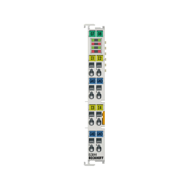 Beckhoff EL3044 digital output terminal, 4-channel, 24 V DC, for reliable actuator and device control in automation.