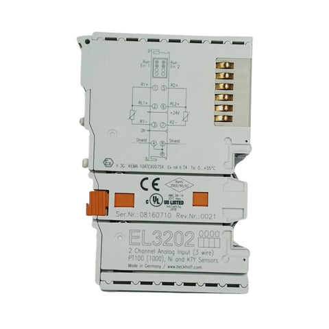Beckhoff EL3202 RTD input terminal, 2-channel, PT100/PT1000, EtherCAT