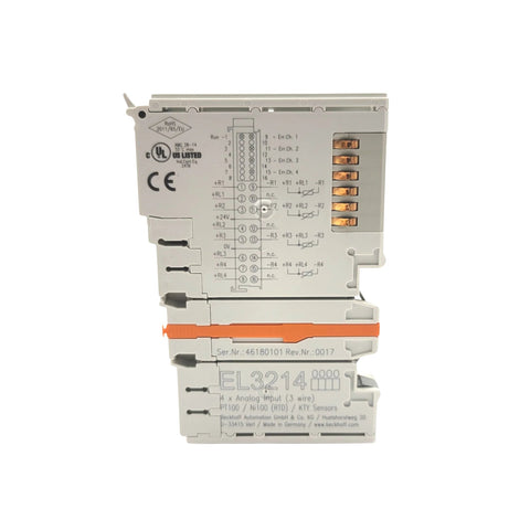 Beckhoff EL3214 RTD analog input terminal, 4-channel, Pt100/Pt1000, 16-bit, EtherCAT