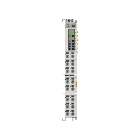 Beckhoff EL5042 EtherCAT terminal, 2-channel SSI encoder interface for high-precision motion control applications.