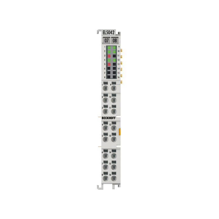 Beckhoff EL5042 EtherCAT terminal, 2-channel SSI encoder interface for high-precision motion control applications.