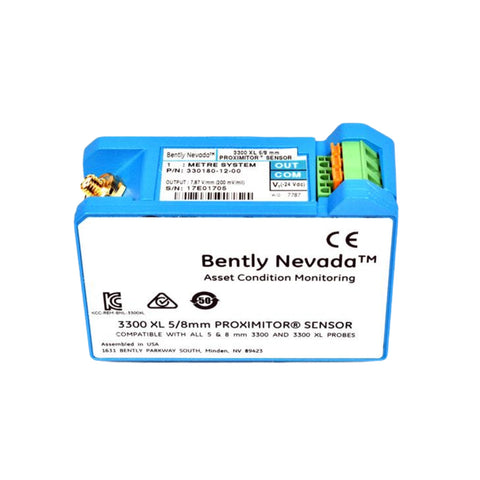 Bently Nevada 330180-12-05 3300 XL Proximitor sensor with modified output for precise vibration and shaft monitoring.
