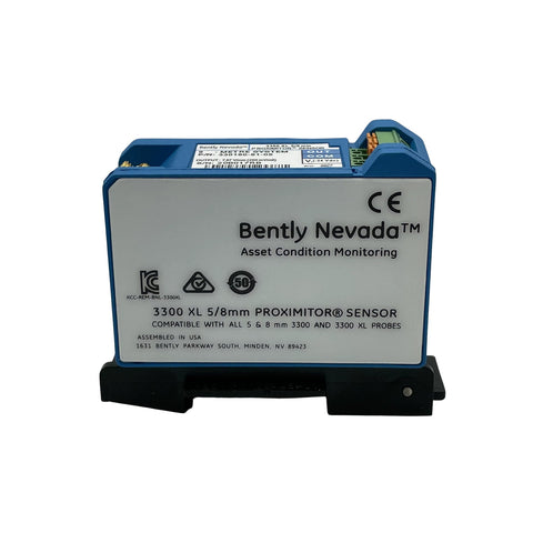 Bently Nevada 330180-91-05 3300 XL Proximitor sensor with high-range, standard polarity, and modified output for vibration monitoring.