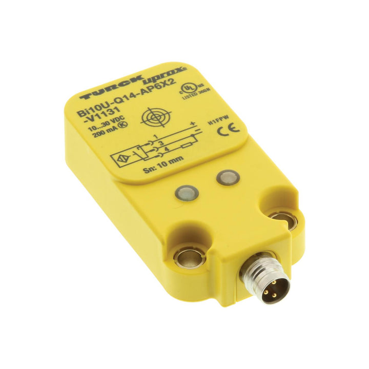 Turck BI10U-Q14-AP6X2-V1131 Q14 inductive sensor, 10 mm range, PNP NO, Factor 1.
