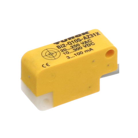 Turck BI2-Q10S-AZ31X Q10S inductive proximity sensor with 2 mm range and AC/DC 2-wire output.