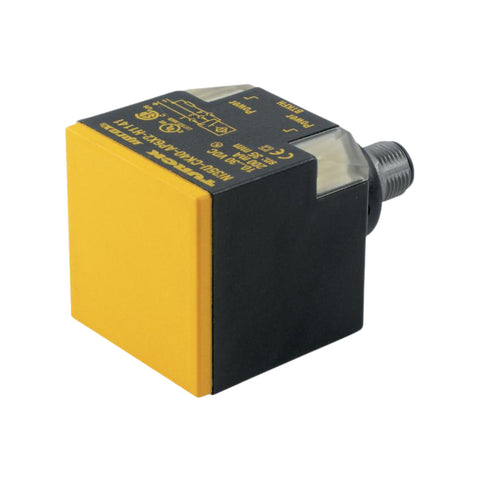 Turck BI30U-CK40-AP6X2-H1141 rectangular inductive sensor, 30 mm range, PNP NO output, CK40 housing.