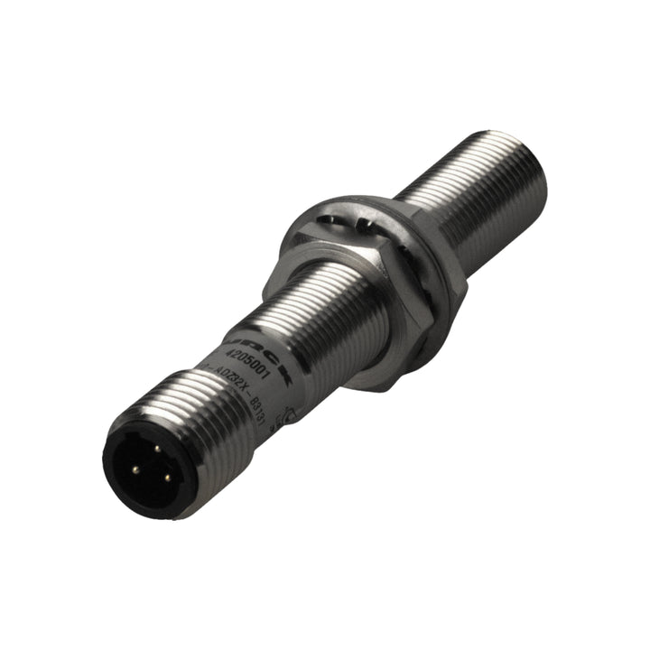 Turck BI4-G12-ADZ32X-B3131 M12 inductive sensor with 4 mm range and analog 0–10 V output.
