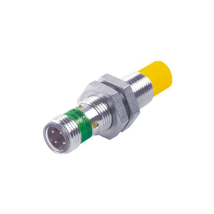 Turck BI4U-EM12-AP6X-H1141 M12 inductive proximity sensor, 4 mm flush range, PNP NO output.