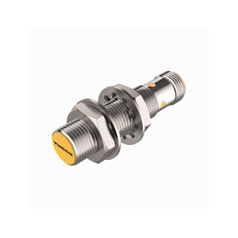 Turck BI4U-M12-AP6X-H1141 flush-mount M12 inductive proximity sensor, PNP NO, 4 mm range.