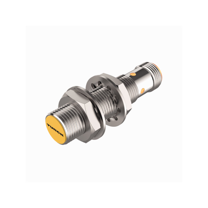 Turck BI4U-M12-AP6X-H1141 flush-mount M12 inductive proximity sensor, PNP NO, 4 mm range.