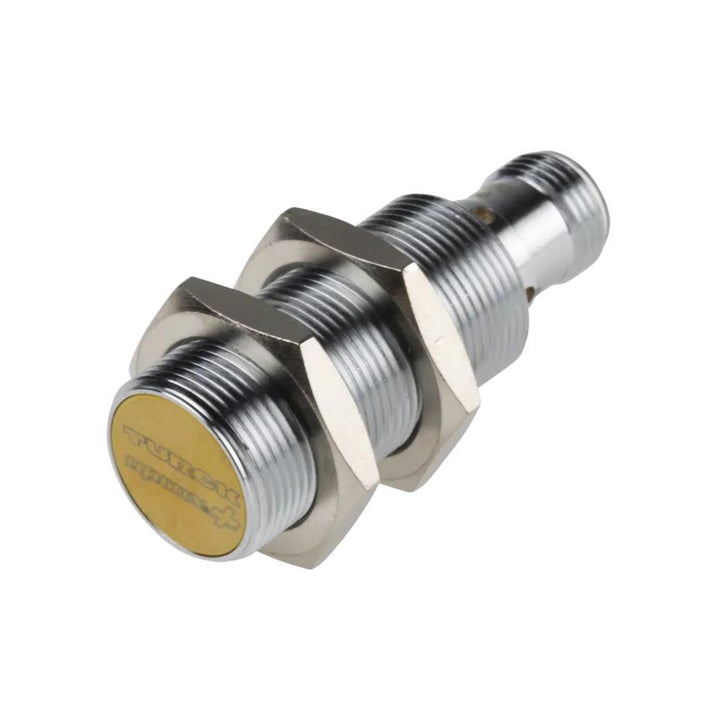 Turck BI8-M18-AP6X-H1141 M18 inductive proximity sensor, 8 mm range, PNP NO, metal housing.