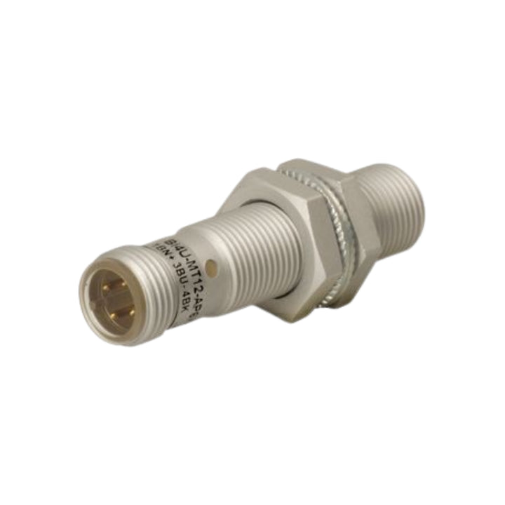 Turck BI8U-MT18-AP6X-H1141 M18 inductive sensor, 8 mm range, Factor 1, PNP NO output.