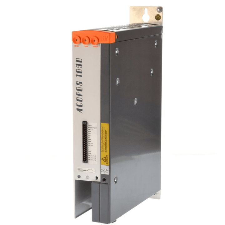 B&R 8V1090.00-2 ACOPOS servo drive with 4 kW power, 8.8 A output, integrated line filter, braking resistor, and modular design for industrial automation.