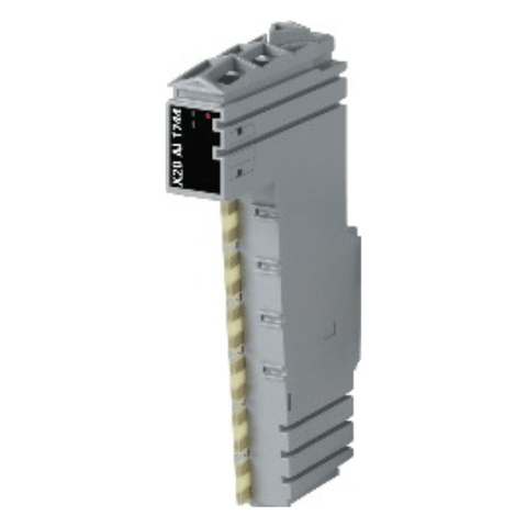 B&R X20AI1744 analog input module, 4 channels, 4–20 mA, 16-bit resolution. DIN rail mount for industrial automation signal acquisition.