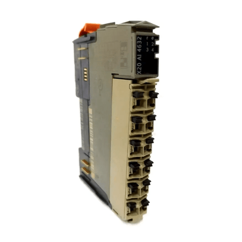B&R X20AI4632 analog input module with 4 channels, 0–10 V input range, and 13-bit resolution. DIN rail mount for industrial automation.