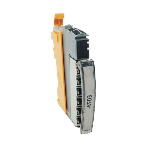 B&R X20BR9300 terminal block for X20 modules, 24 VDC, 3-wire connection, DIN rail mount, tool-free wiring for automation systems.
