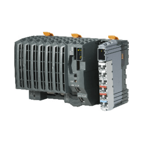 B&R X20CP1585 PLC with Intel Atom 1 GHz, 256 MB DDR2 SDRAM, Ethernet, POWERLINK, USB interfaces, and expansion slot for industrial automation.