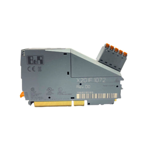 B&R X20IF1072 CAN bus interface module with 1 Mbit/s transmission rate and electrical isolation for industrial automation systems.