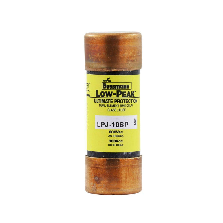 Bussmann LPJ-10SP Class J fuse, 10 A, 600 V AC, dual element, time-delay