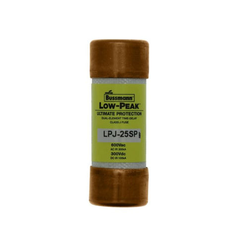 Bussmann LPJ-25SP Class J fuse, 25 A, 600 V, time-delay, dual-element