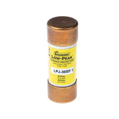Bussmann LPJ-30SP Class J fuse, 30 A, 600 V, dual element, time-delay