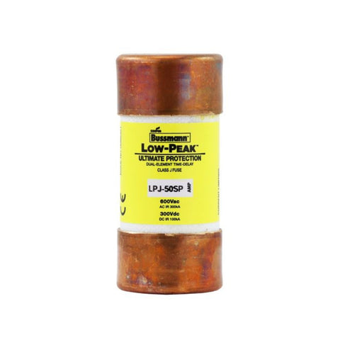 Bussmann LPJ-50SP Class J fuse, 50 A, 600 V, dual element, time-delay