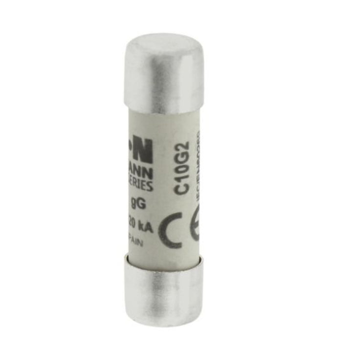 Eaton Bussmann C10G2 cylindrical fuse, 2 A, 500 V AC, 10 x 38 mm, ceramic body