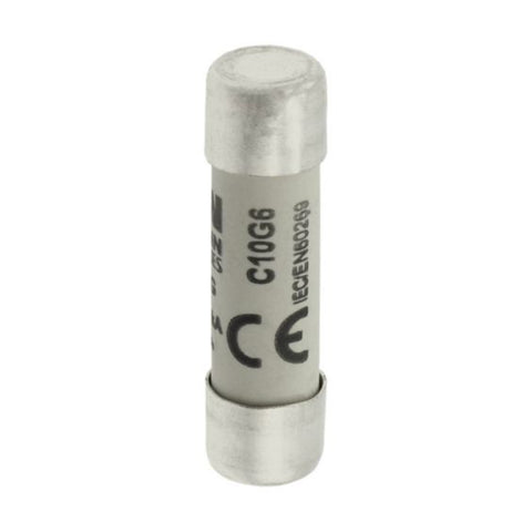 Eaton Bussmann C10G6 cylindrical fuse, 6 A, 500 V AC, 10 × 38 mm, ceramic body