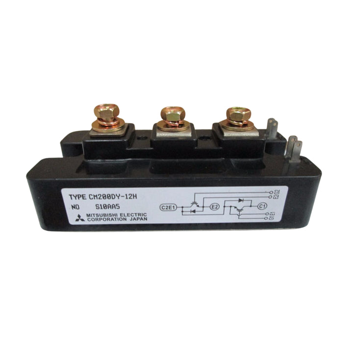 Mitsubishi CM200DY‑12H IGBT module, dual 200 A 600 V, trench-gate, insulated baseplate