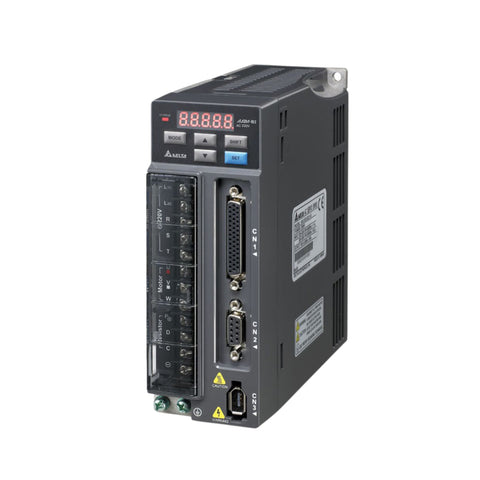 Delta ASD-B2-1021-B 1.0 kW servo drive, 220V, with position/speed/torque control and RS-485 Modbus, for ECMA motors.