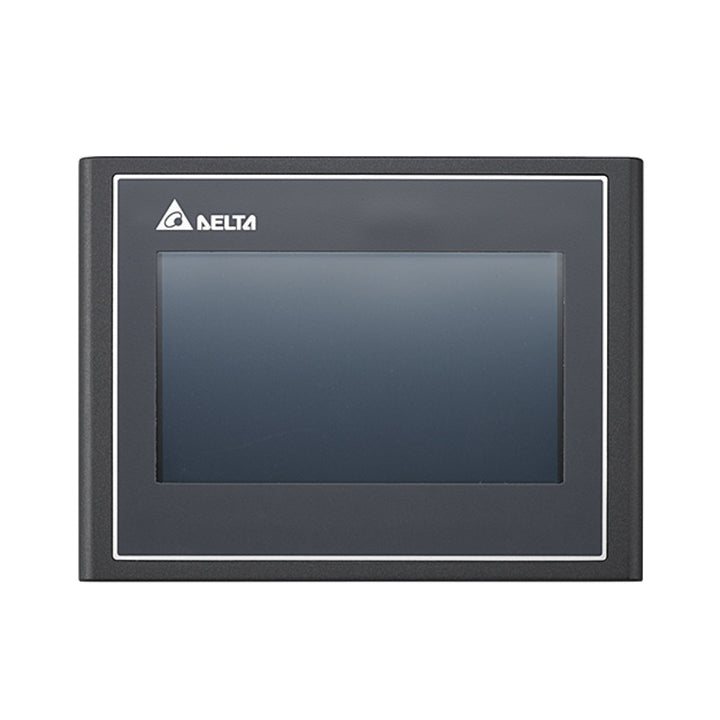 Delta DOP-103WQ 4.3" HMI with 480x272 TFT screen, Ethernet, USB, and serial ports for industrial automation control systems.