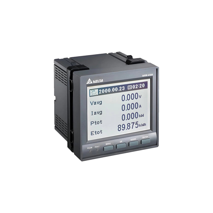 Delta DPM-C530E digital power meter for 3-phase systems, accurate voltage, current, power, and energy measurement.
