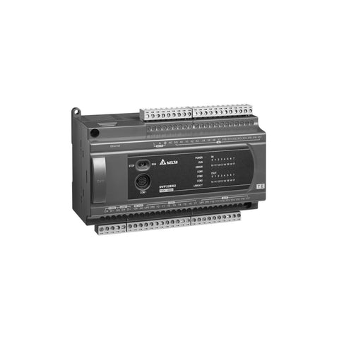 Delta DVP20ES200RE PLC Module, featuring reliable industrial communication and robust design for versatile automation.