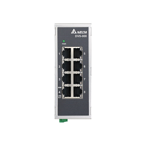 Delta DVS-008I00 8-channel digital input module for industrial automation systems.