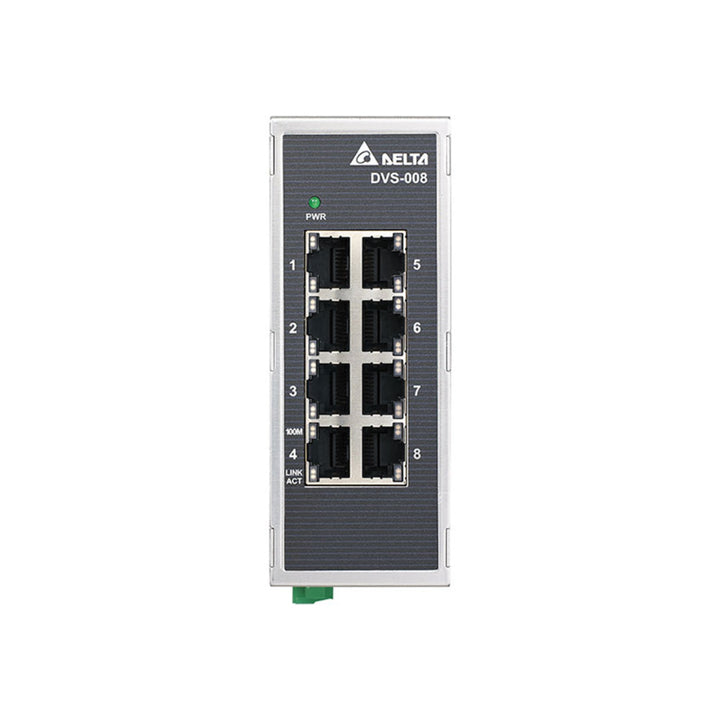 Delta DVS-008I00 8-channel digital input module for industrial automation systems.