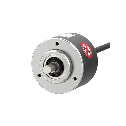 Autonics E50S8-5000-6-L-5 incremental rotary encoder with 5000 PPR and 8 mm solid shaft.