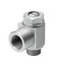 Festo GRLA-1/4-B flow control valve, G 1/4 thread, one-way metered exhaust, part no. 151172, GTIN 4052568010560.