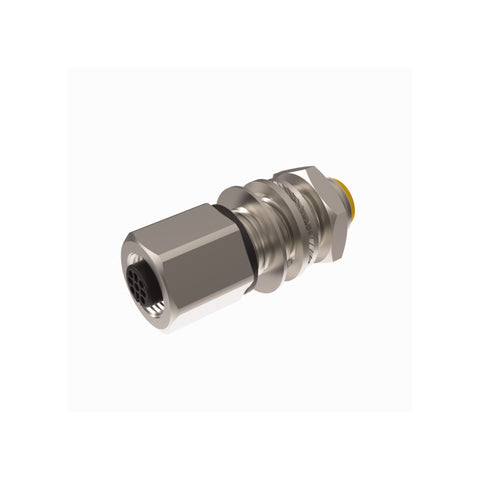 Turck FK FS 4.5 M12 metal field-wireable M12 female connector with screw terminals.