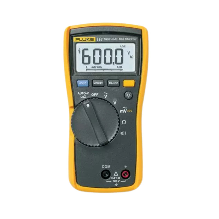 Fluke 114 true-RMS electrical multimeter, 600 V, AutoVolt, Low-Z mode, resistance, continuity